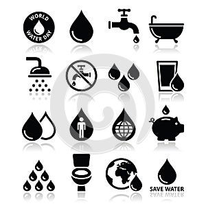 World Water Day icons - ecology, green concept