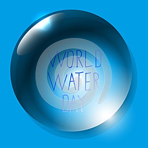 World Water Day. Planet Earth. Water drop