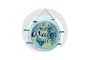 World water day. Save water for Suatainable, ecology and environment conservation concept design.Vector illustration