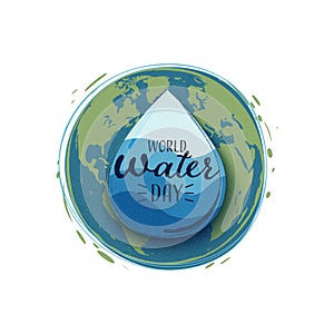 World water day. Save water for Sustainable ecology and environment conservation concept design. Vector illustration