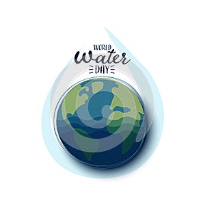 World water day. Save water for Sustainable ecology and environment conservation concept design. Vector illustration