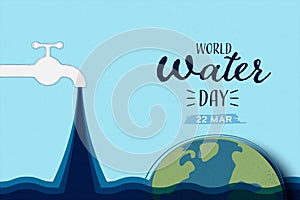 World water day. Save water for Sustainable ecology and environment conservation concept design. Vector illustration