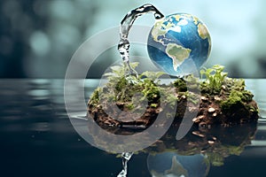 World water day, saving water quality campaign and environmental protection concept