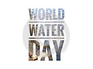 World water day text isolated on white background.