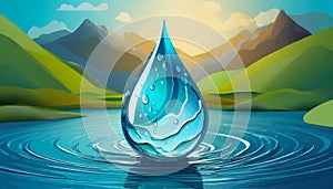 World Water Day - vector abstract waterdrop concept. Save the water - ecology concept background