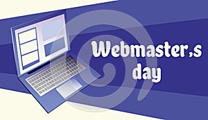 World Webmasters day emblem isolated vector illustration on white background. 4 april world professional holiday event