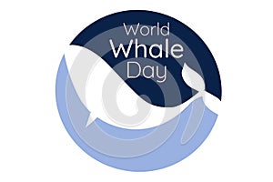 World Whale Day. Holiday concept. Template for background, banner, card, poster with text inscription. Vector EPS10