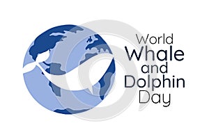 World Whale and Dolphin Day. Holiday concept. Template for background, banner, card, poster with text inscription