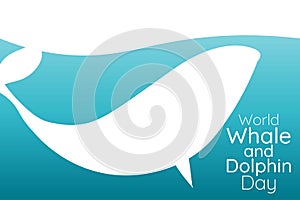 World Whale and Dolphin Day. Holiday concept. Template for background, banner, card, poster with text inscription