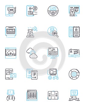 World Wide linear icons set. Global, Internet, Connectivity, Nerk, Diversity, Access, Communication line vector and