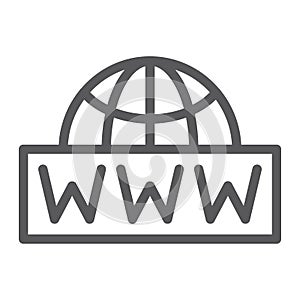 World wide net line icon, communication and network, internet sign, vector graphics, a linear pattern