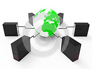 World Wide Network Represents Web Site And Computer