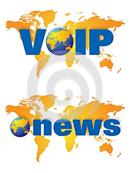 World wide news and voip broadcast logos