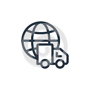 world wide shopping icon vector from ecommerce shopping concept. Thin line illustration of world wide shopping editable stroke.