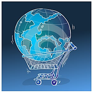 World wide shopping illustration