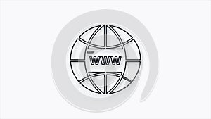 World wide web concept globe 3d icon. Planet web symbol. Planet icon with world wide web sign. Business, technology