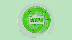 World wide web concept globe 3d icon. Planet web symbol. Planet icon with world wide web sign. Business, technology