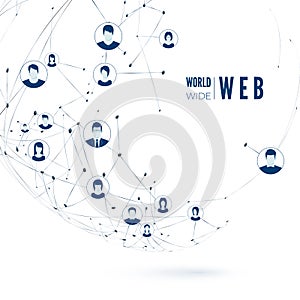 World Wide Web Concept. Social Media. Global Network Connection. Vector illustration