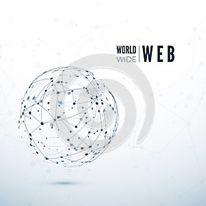 World Wide Web. Global data transfer concept. Vector illustration