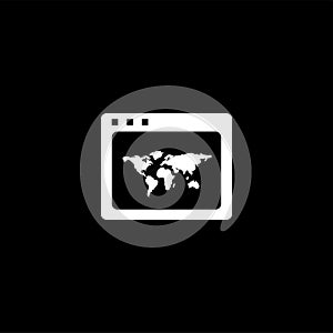 World Wide Web Icon On Black Background. Black Flat Style Vector Illustration