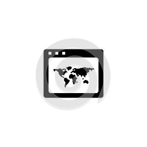 World Wide Web Icon In Flat Style Vector For Apps, UI, Websites. Black Icon Vector Illustration