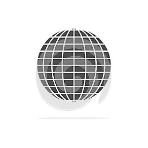 World wide web icon. Globe vector symbol isolated on the white