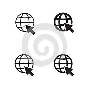 World Wide Web Icon. WWW icon, vector logo illustration. Browser symbol.