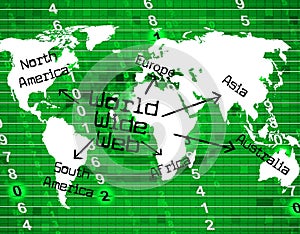 World Wide Web Indicates Internet Net And Planet