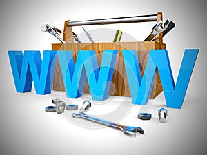 World wide web internet connected concept icon - 3d illustration