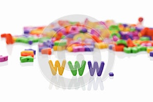 World wide web with plastic letters