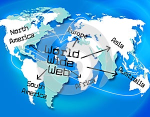World Wide Web Shows Searching Globalize And Online