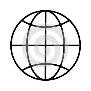 World Wide Web. Simple Line Globe Icon vector illustration