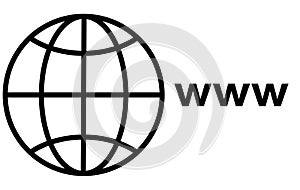 World Wide Web. Simple Line Globe Icon vector illustration