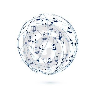 World Wide Web. Social network. Abstract texture of global network. Vector illustration