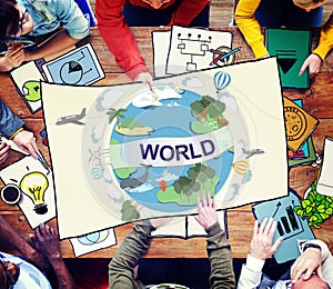 World Worldwide Society Global Community Connection Concept