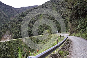 Death road, Camino de la Muerte, Yungas North Road between La Paz and Coroico, Bolivia photo