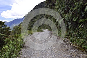 Death road, Camino de la Muerte, Yungas North Road between La Paz and Coroico, Bolivia photo