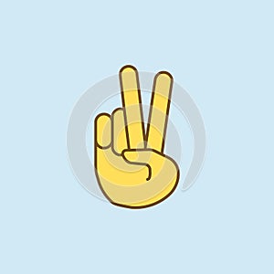 world with your hands 2 colored line icon. Simple yellow and brown element illustration. world with your hands concept outline sym