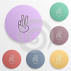 World with your hands emoji badge color set icon. Simple glyph, flat vector of emoji icons for ui and ux, website or mobile