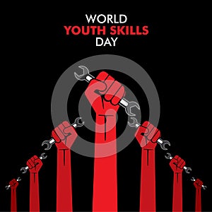 World youth skills day poster or banner design