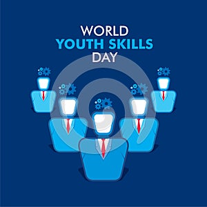 World youth skills day poster or banner design