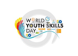 World youth skills day poster or banner design