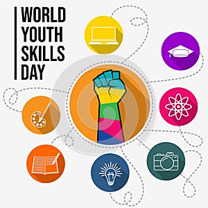 World Youth Skills Day vector Illustration