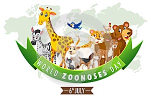 World zoonoses day on 6 July bannner design