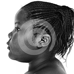 Worldface-Congolese kid in a white background photo