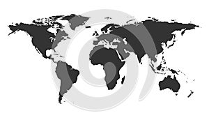 Worldmap backgound template. Isolated map of the world silhouette