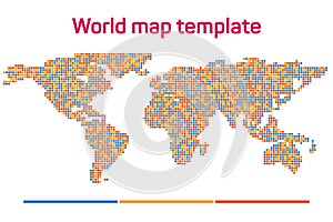 Worldmap mosaic template silhouette vector