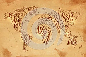 Worldmap vintage craft photo