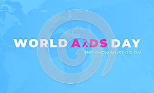 Worlds AIDS Alertness day poster design with blue background