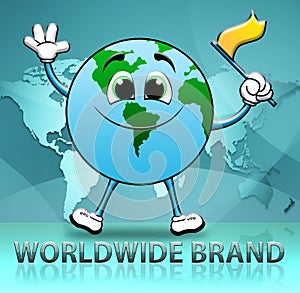 Worldwide Brand Represents Company Identity 3d Illustration